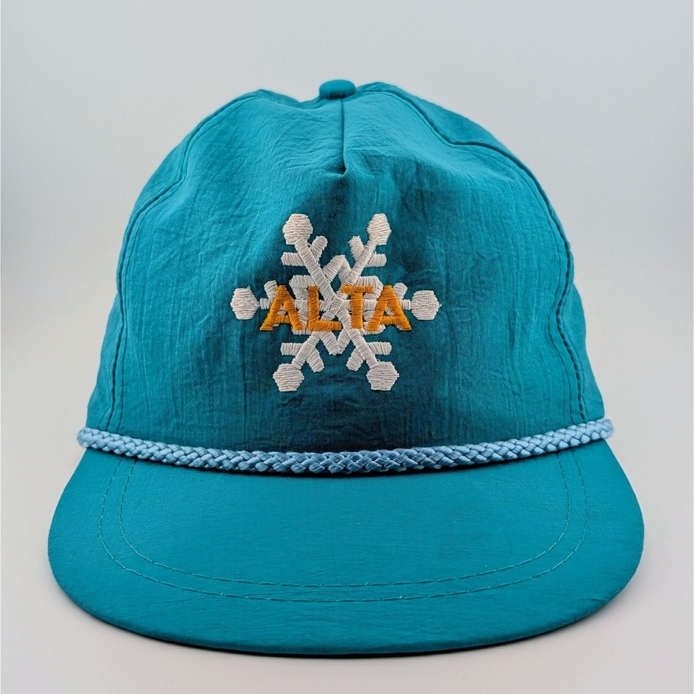 Vintage ALTA Ski Utah Snowflake Rope Logo Snapback 90s Hat Cap